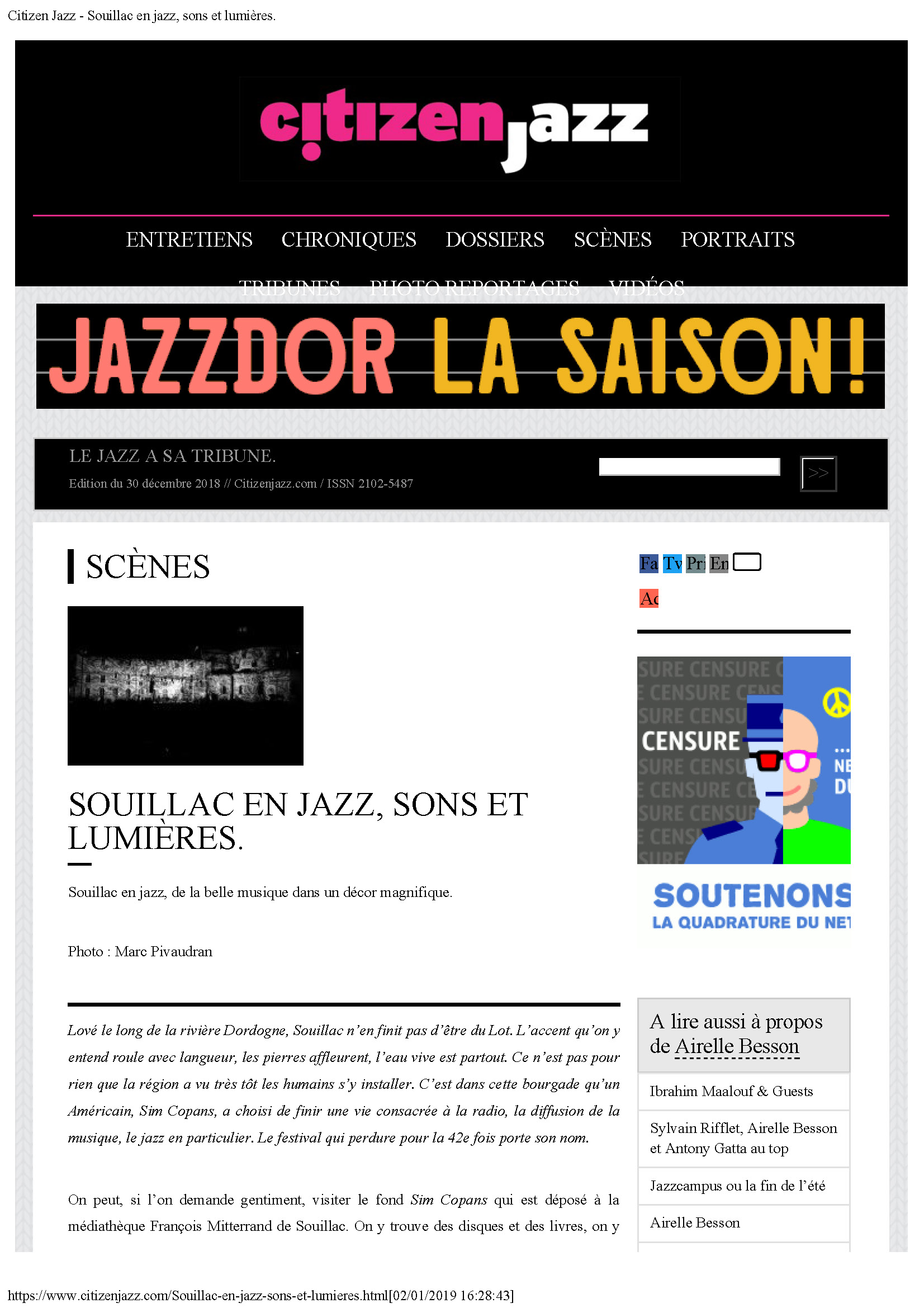 18/07/2017 CitizenJazz Souillac en jazz sons et lumières